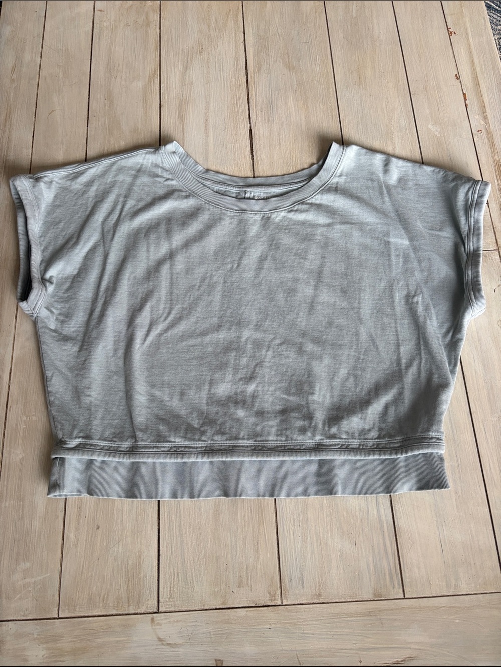 Athleta Blue Gray Slouchy Boxy Tee Shirt Large